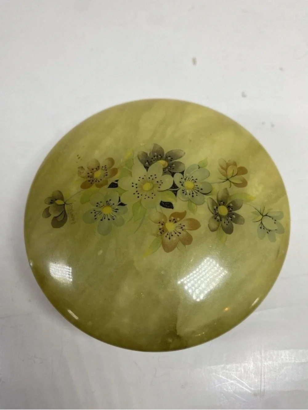 Vintage Alabaster Trinket Box